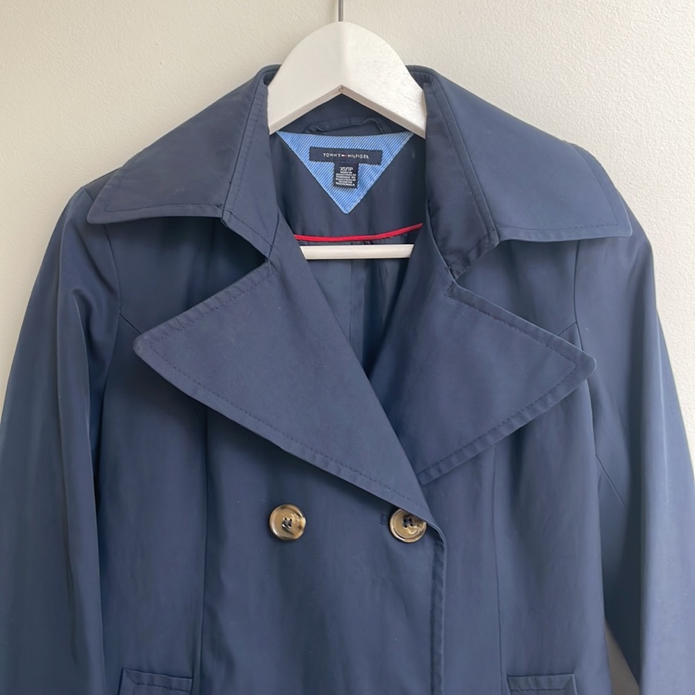 Tommy Hilfiger French Blue Trench Coat.